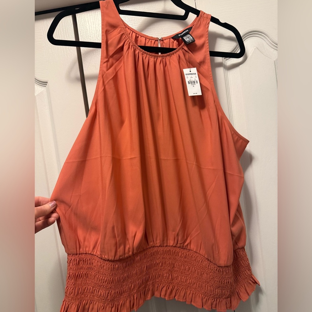 Express Coral Sleeveless Blouse